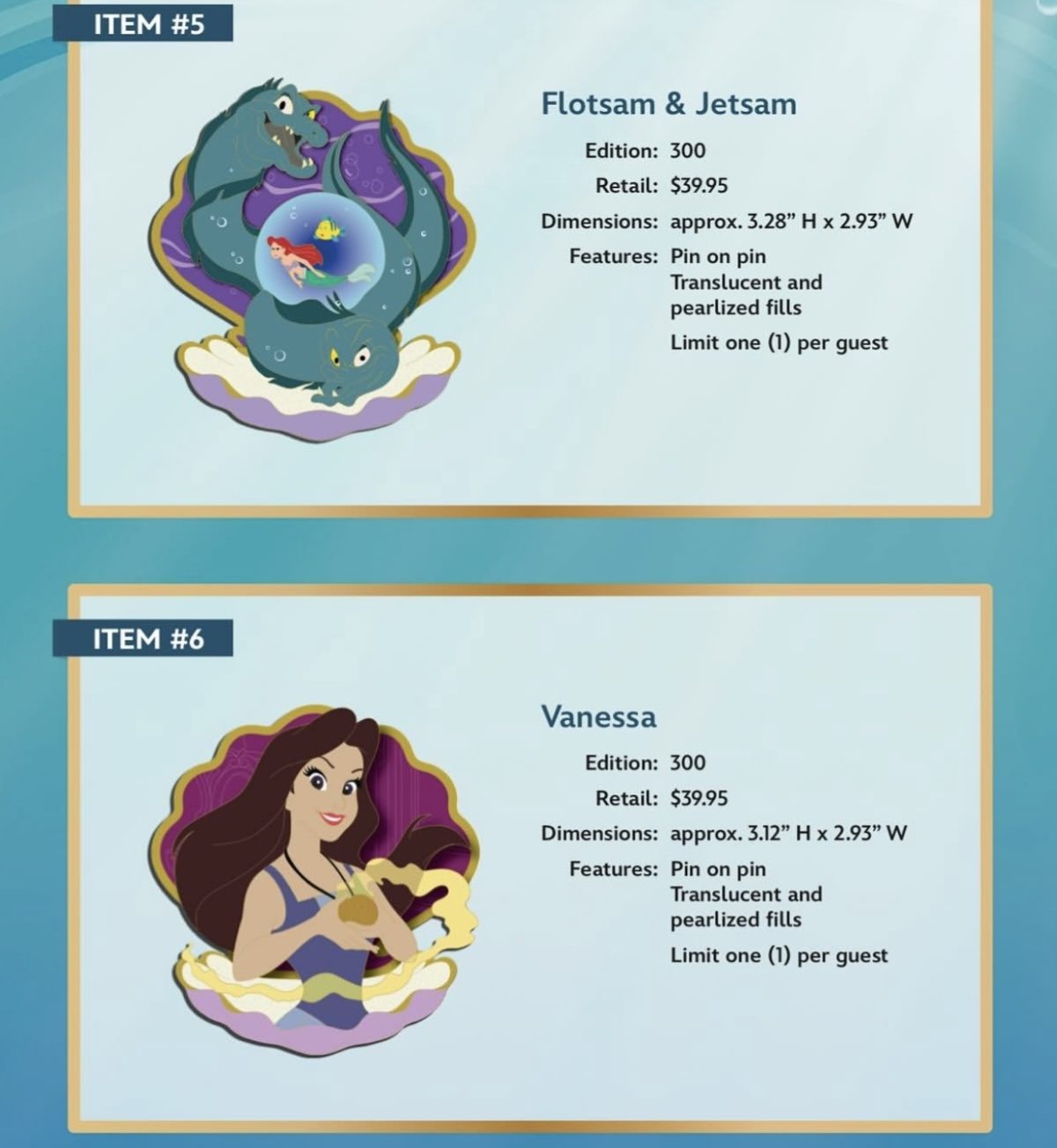 The Little Mermaid 35th Anniversary WDI Pins #3