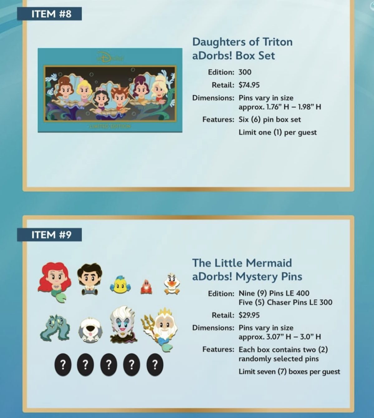 The Little Mermaid 35th Anniversary WDI Pins #5