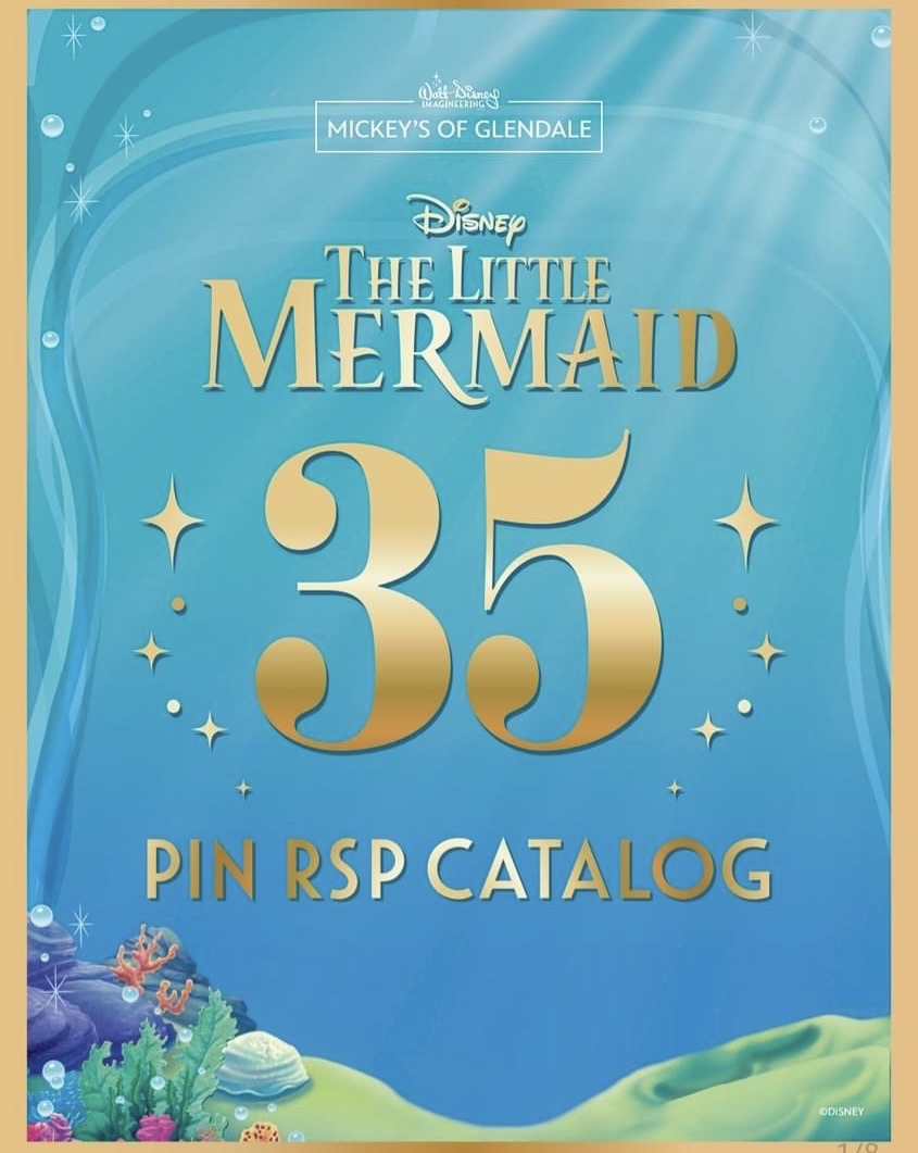 The Little Mermaid 35th Anniversary Pins at Mickey’s of Glendale D23 Holiday 2024 Shopping Event