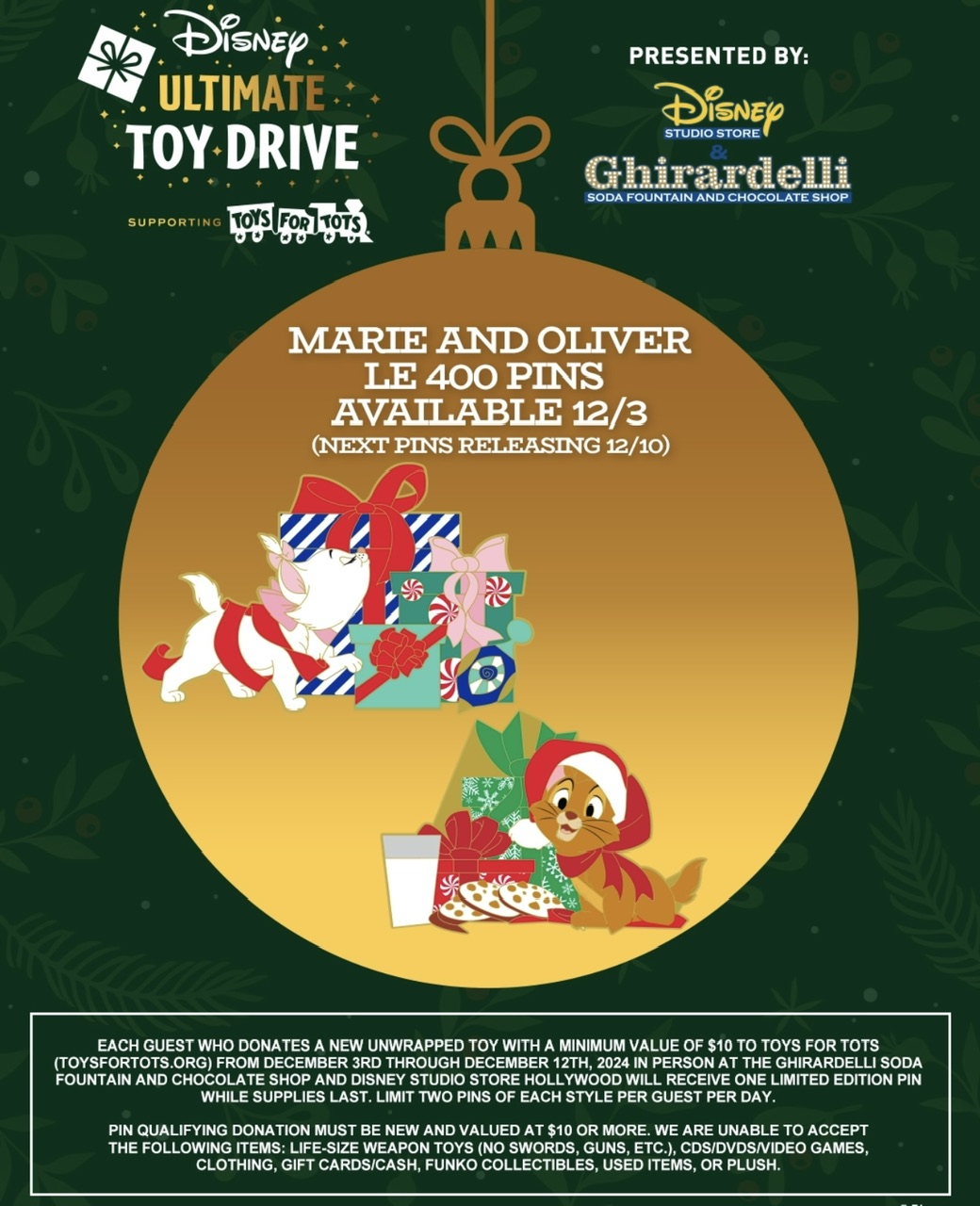 Toys for Tots 2024 Pins at Disney Studio Store Hollywood Disney Pins Blog