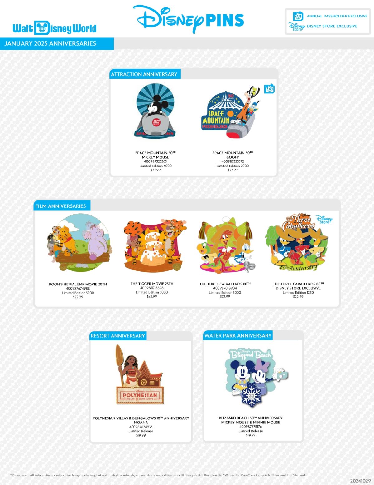 January 2025 Walt Disney World Pin Preview