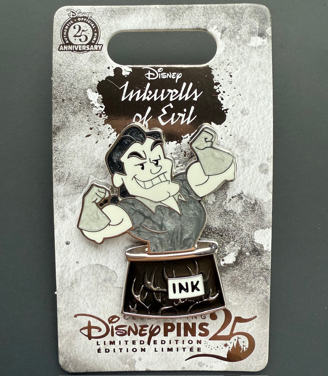 Gaston Inkwells of Evil Disney Pin