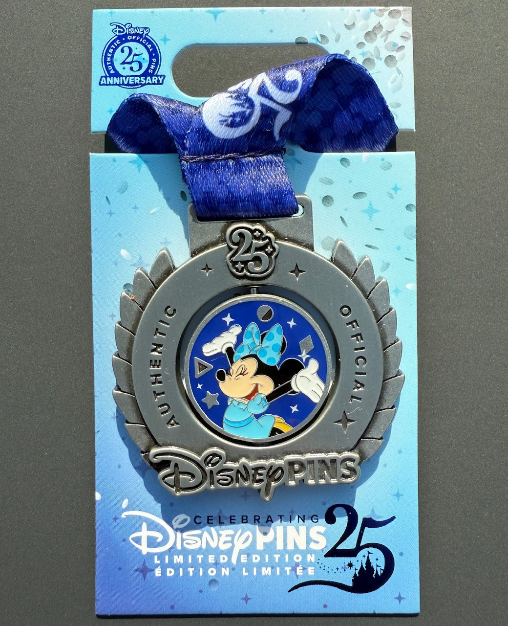 Minnie Mouse Pin Trading 25th Anniversary Medal Disney Pin