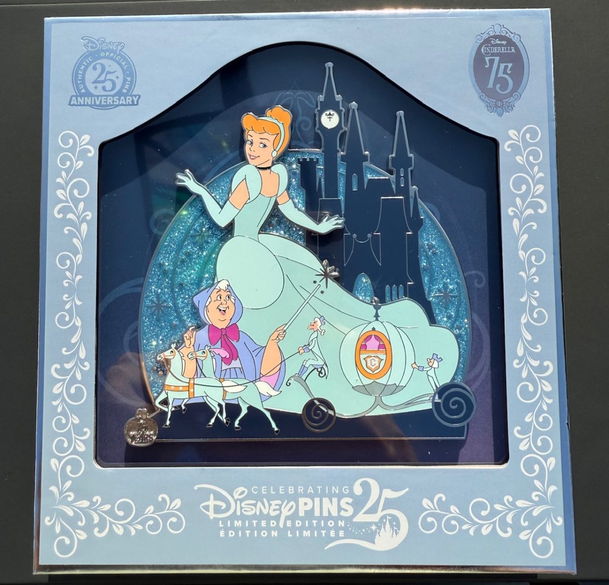 Cinderella 75th Anniversary Jumbo Disney Pin