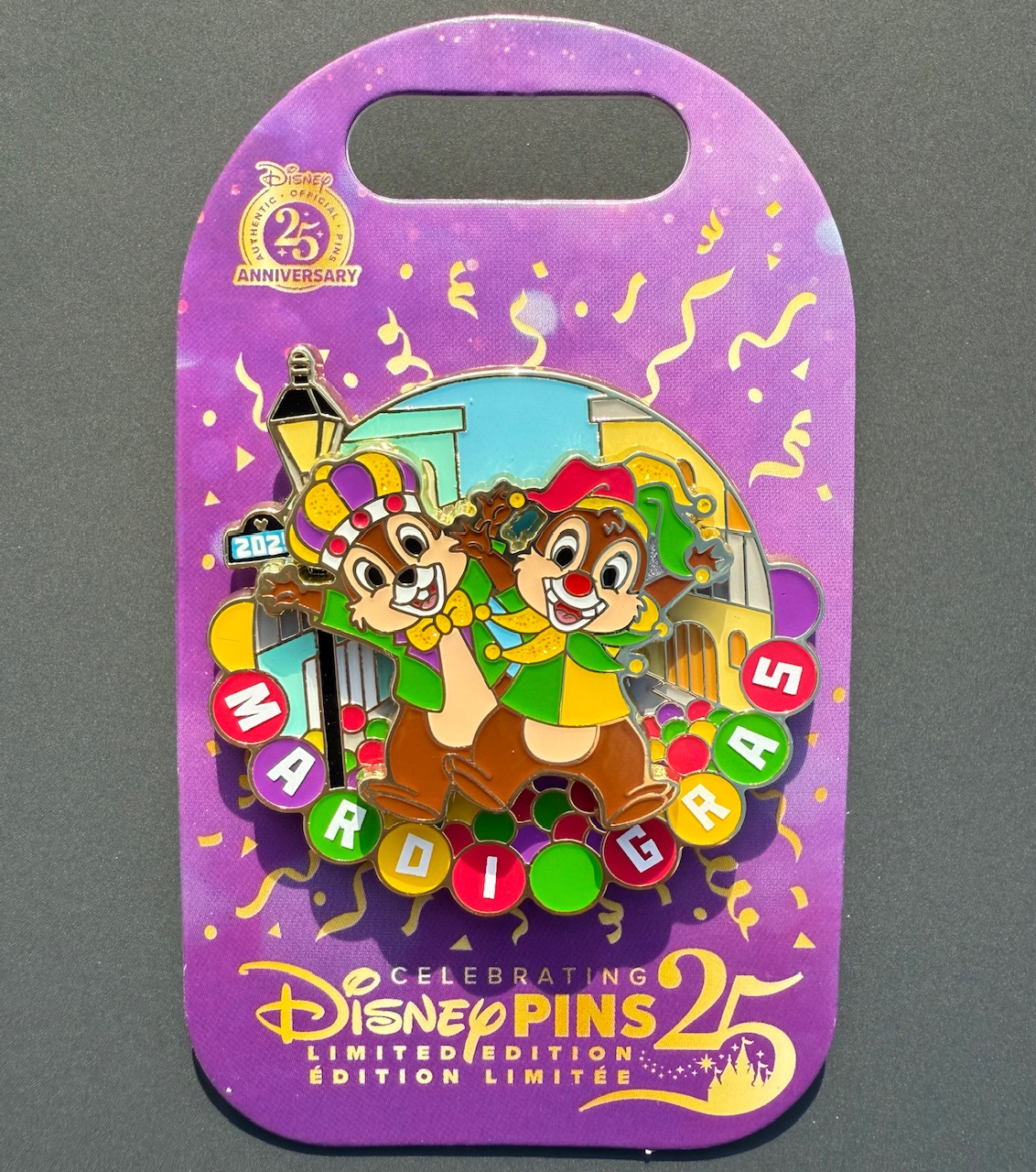 Chip n Dale Mardi Gras 2025 Disney Pin