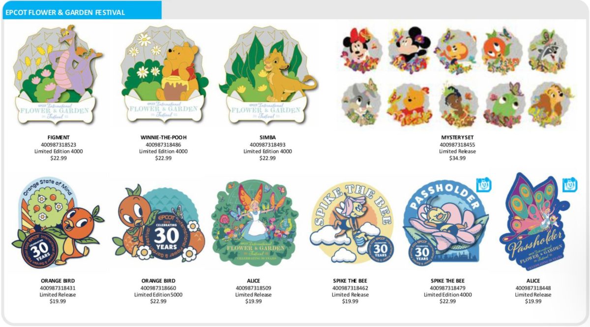 Epcot International Flower & Garden Festival 2025 Disney Pins