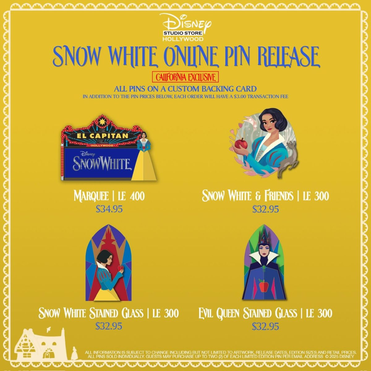 Snow White Live Action Pin Releases at Disney Studio Store Hollywood