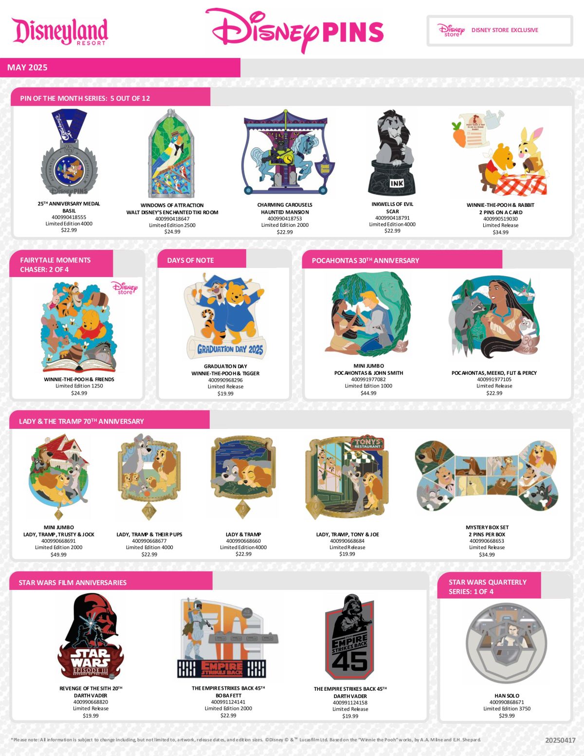 May 2025 Disneyland Pin Preview