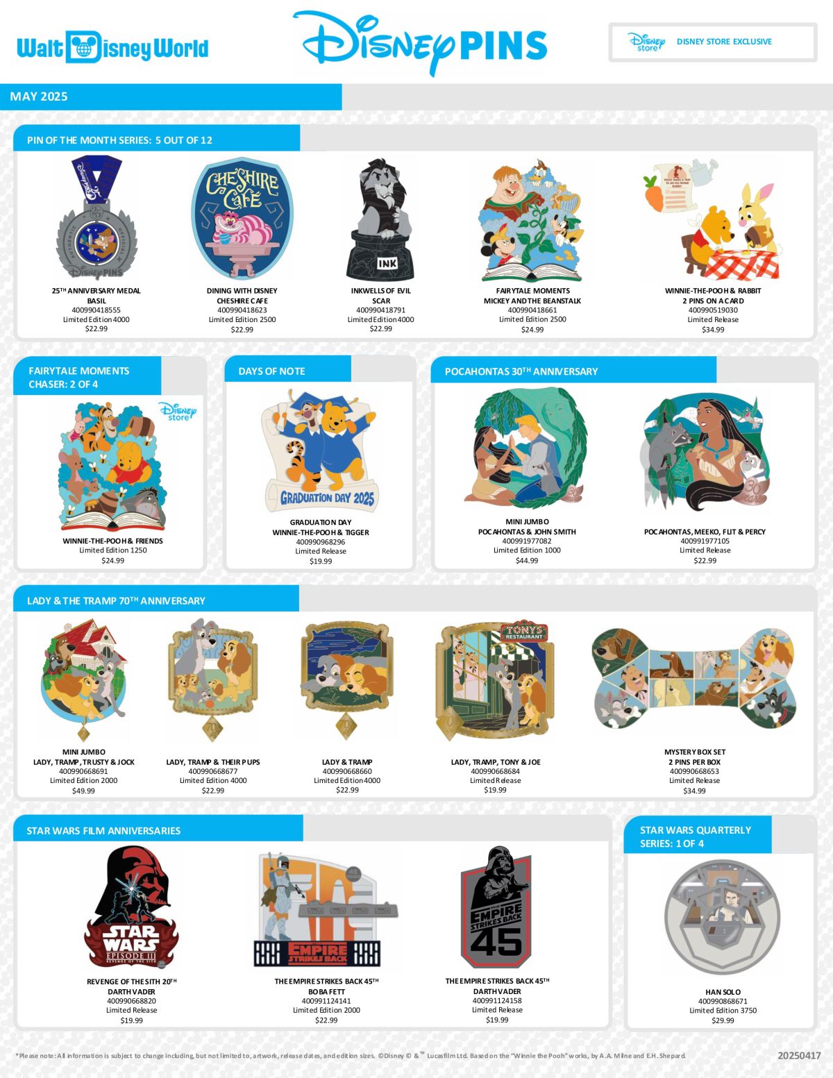 May 2025 Walt Disney World Pin Preview