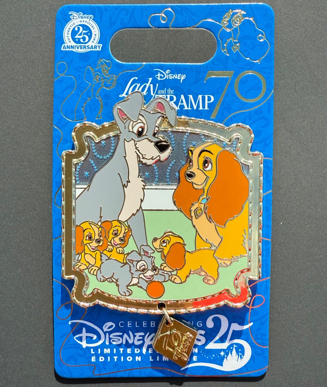 Lady, Tramp & Pups - Lady and the Tramp 70th Anniversary Pin