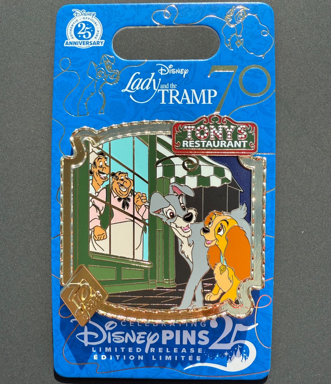 Lady, Tramp, Tony & Joe - Lady and the Tramp 70th Anniversary Pin
