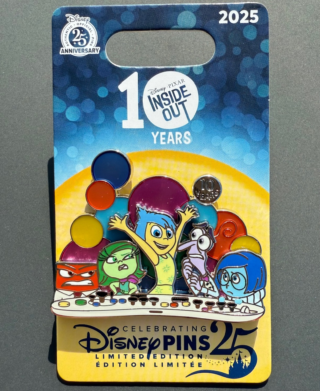 Inside Out 10th Anniversary Disney Pin