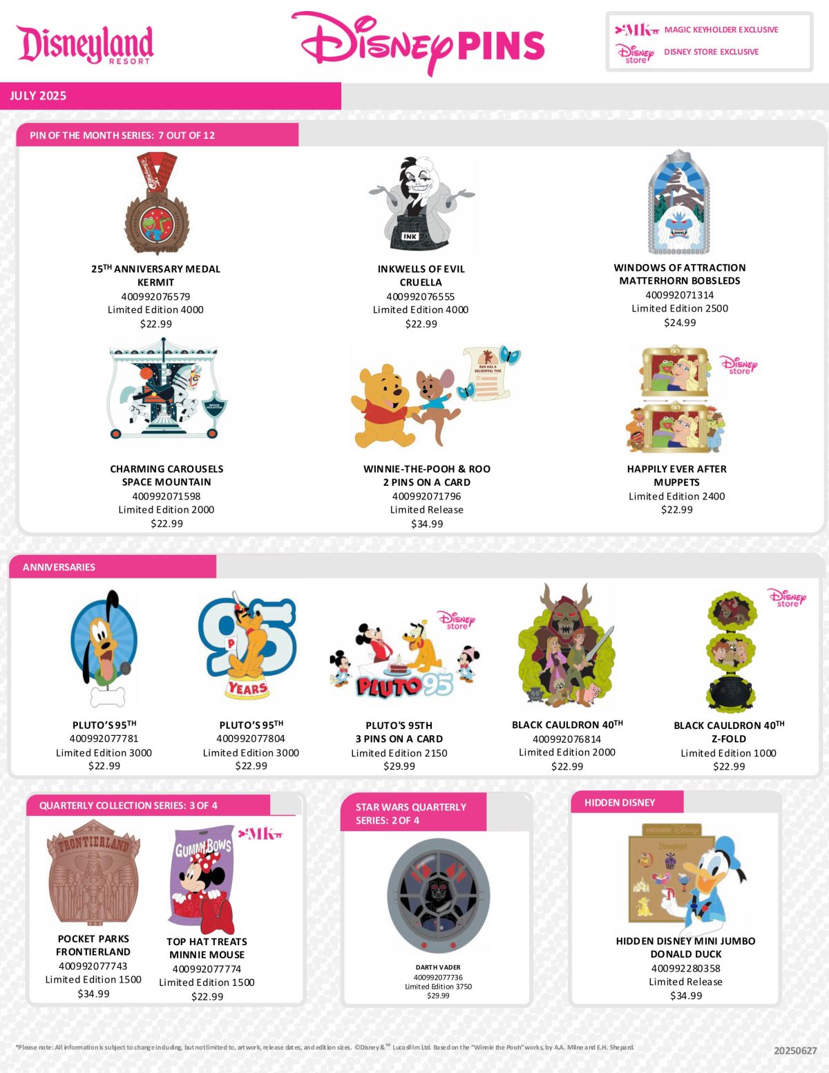 July 2025 Disneyland Pin Preview July 2025 Disneyland Pin Preview