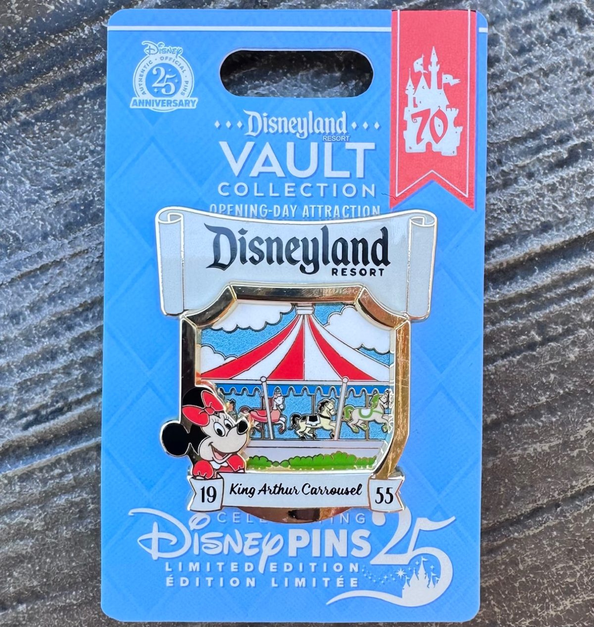 King Arthur Carrousel Minnie Mouse - Disneyland Opening Day Attraction Poster Pin