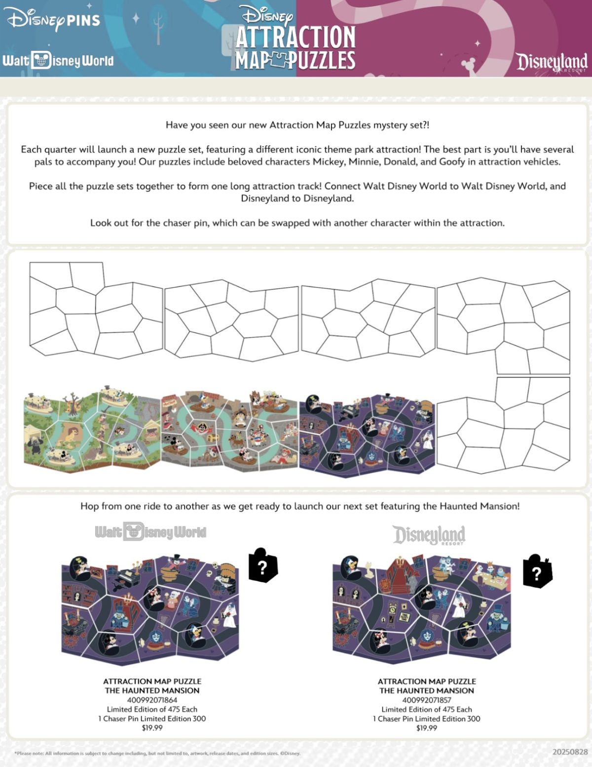 The Haunted Mansion Attraction Map Puzzles - Disney Parks