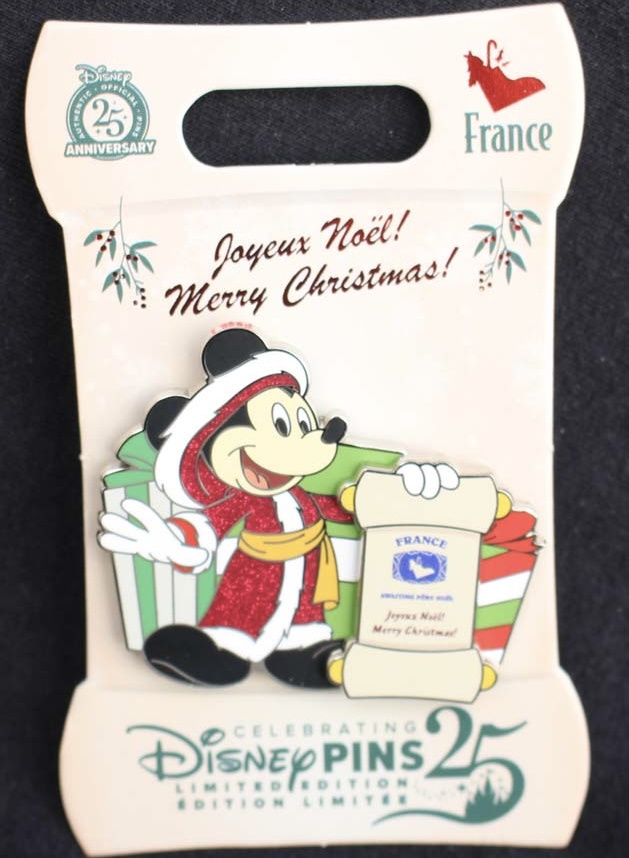 France Santa Mickey Mouse 2025 Disney Pin
